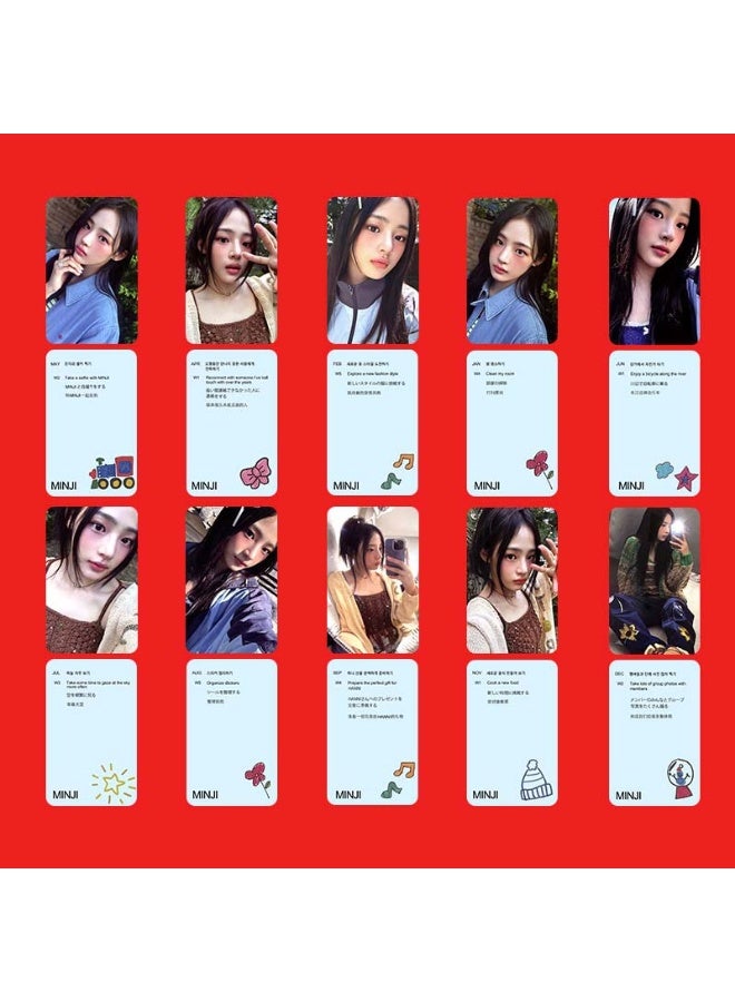 NIBEMINENT 10 Pcs Kpop NJZ - MINJI 2024 SEASONS GREETINGS Lomo Cards Card For Fans Collection Gifts - Image 1