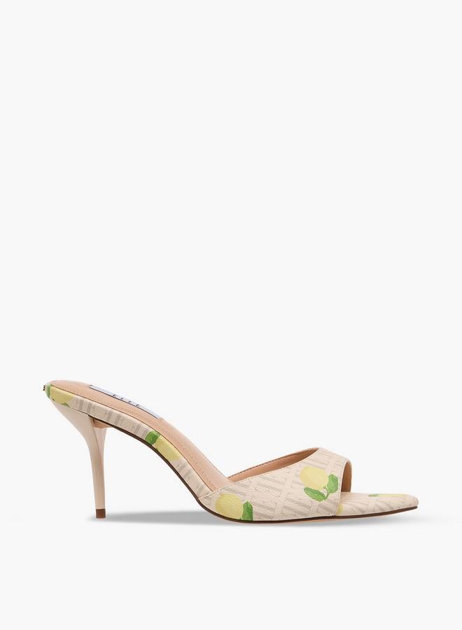 ELLE Women Lemon Print Stiletto Heel Sandals - Image 3