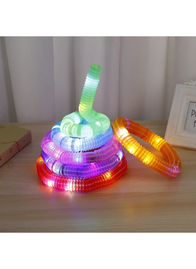 Generic - Pop Tube Flash Bellows Vent Decompression LED Light Water Pipe Decompression Light-emitting Telescopic Tube-Color:A Box Of 12 (style Three) - Image 1