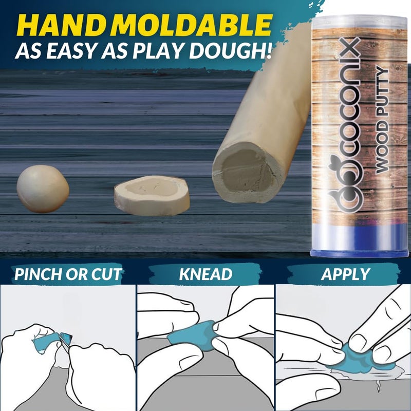 Coconix Floor & Furniture Repair Kit | Fix Scratches, Scuffs, and Dents on Hardwood Floors, Furniture, and Laminate Surfaces | Easy Application with Kneadable Putty - Image 3