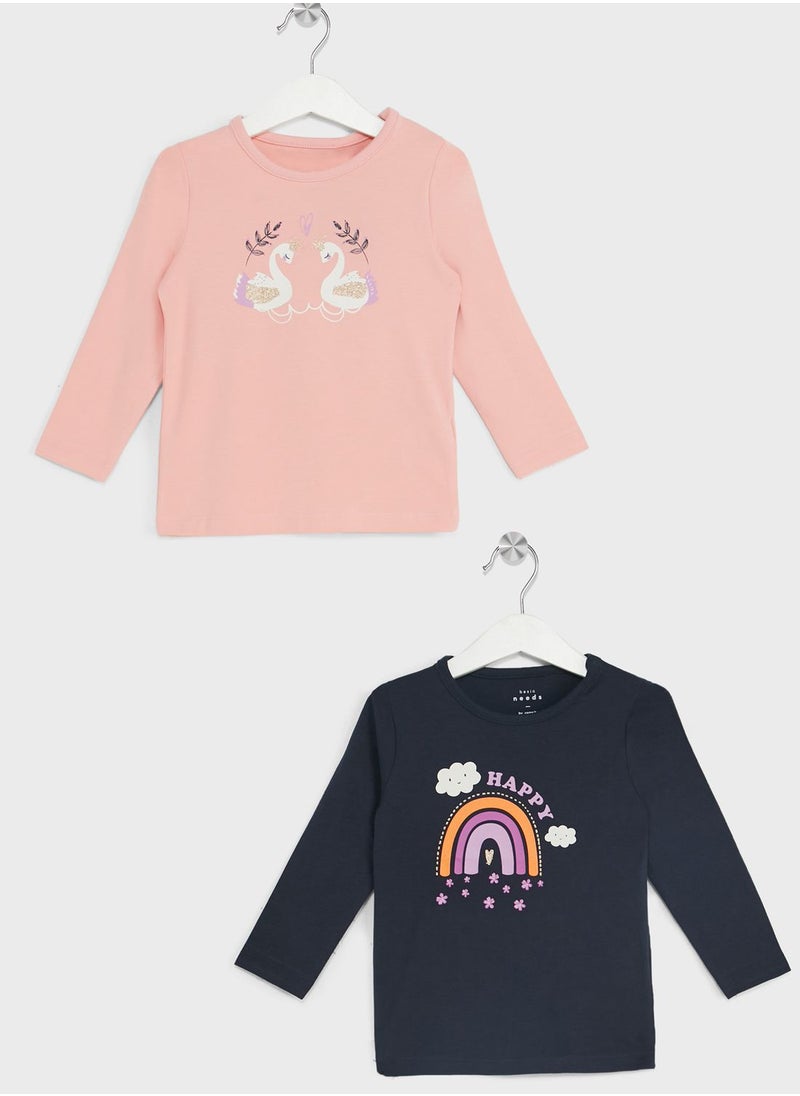 NAME IT - Kids 2 Pack Printed Top - Image 1