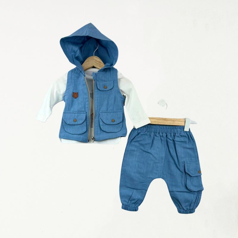 FOR MY BABY Baby Fou Safari Linen Vest - Image 1