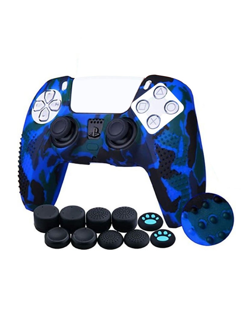 HablTech PS5 Controller Cover Case for Sony PlayStation 5 Dual Sense Controller with 1 Protection Cover and 10 Thumb Handle - Image 1