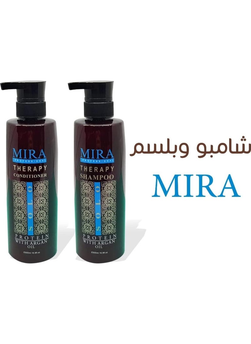 ميرا - شامبو وبلسم للشعر المعالج بالكيراتين والبروتين 500*2مل - Image 1