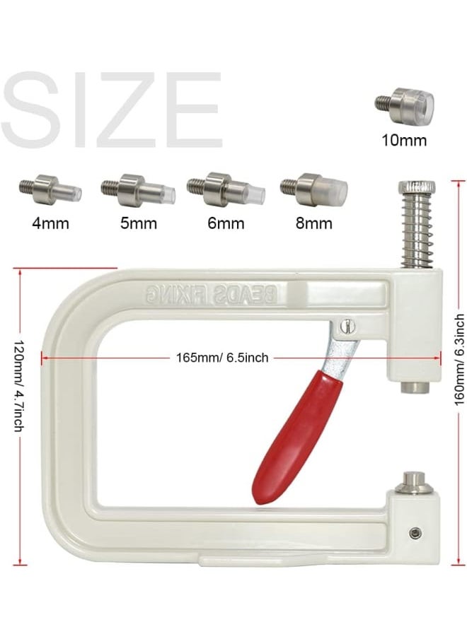 Generic - Pearl Handmade Setting Machine, Beads Rivet Fixing Machine with 5 Sizes of Round Pearl Beads Rivet Studs for Hats/Shoes/Clothes/Bags/Skirts - Image 1