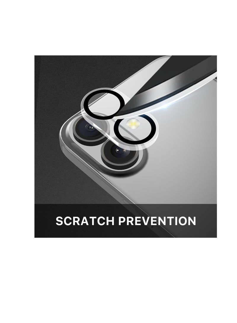 iPhone 16 Plus/iPhone 16 Camera Lens Protector Metal Plus Aluminium Alloy Ring 9H Tempered Glass Screen Case Friendly Camera - Image 2