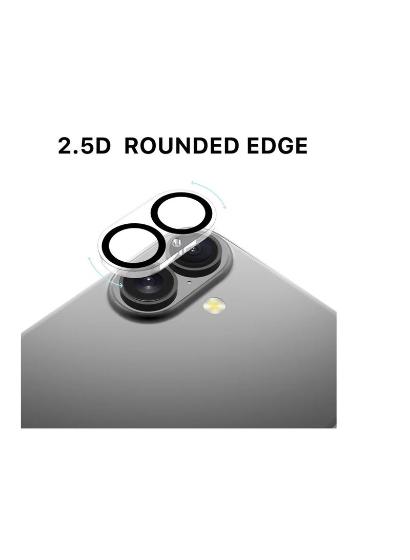 iPhone 16 Plus/iPhone 16 Camera Lens Protector Metal Plus Aluminium Alloy Ring 9H Tempered Glass Screen Case Friendly Camera - Image 3