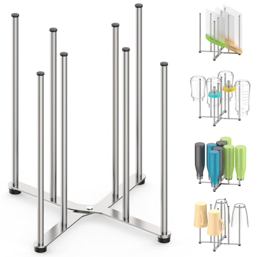 SHILFID Reusable Bag & Bottle Drying Rack, Baby Bottle Drying Rack, Collapsible Cup Drying Rack for Glass, Mugs -Stainless Steel Countertop Organizer - Image 1