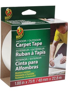 Duck Duck brand 442062 indoor/outdoor carpet tape, 1.820.3 cm x 712.7 cm, single roll, white  - Image 1