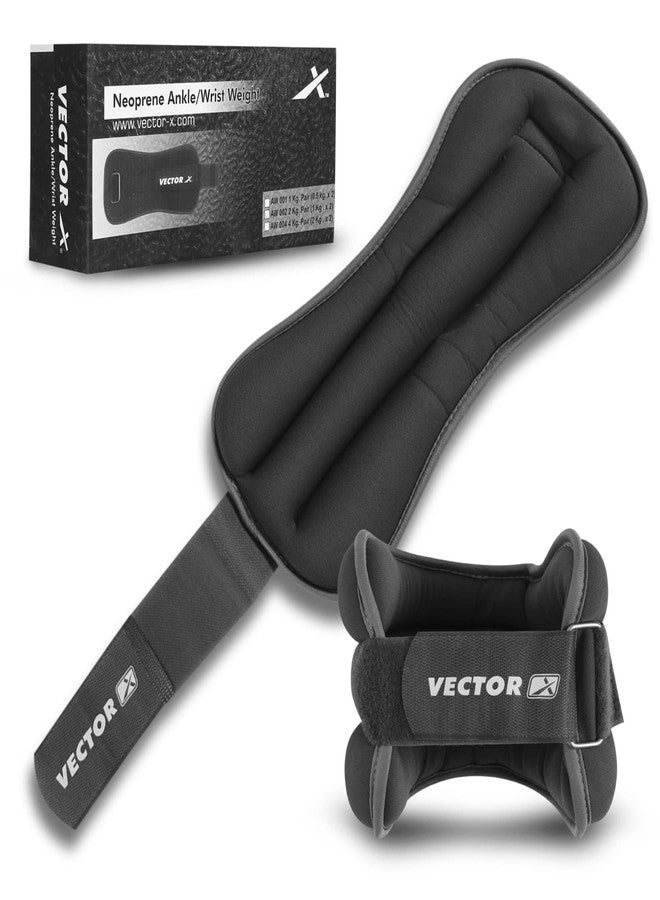 Vector X AW-20 Ankle Weight Arm Wrist Gym for Foot Exercise Training Workout Walking Jogging Yoga (4Kg) (1kg) - Image 1