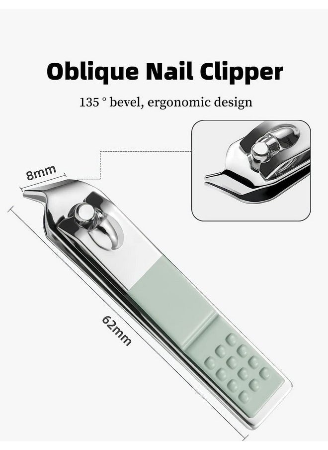 HANTEKAS - 7 Pcs Manicure Set Stainless Steel Nail Clippers Nail Care Tools, Beauty Tools Set With Professional Eyebrow Scissors Tweezers, Portable Travel Grooming Kit With Zipper Leather Case For Men And Women - Image 1