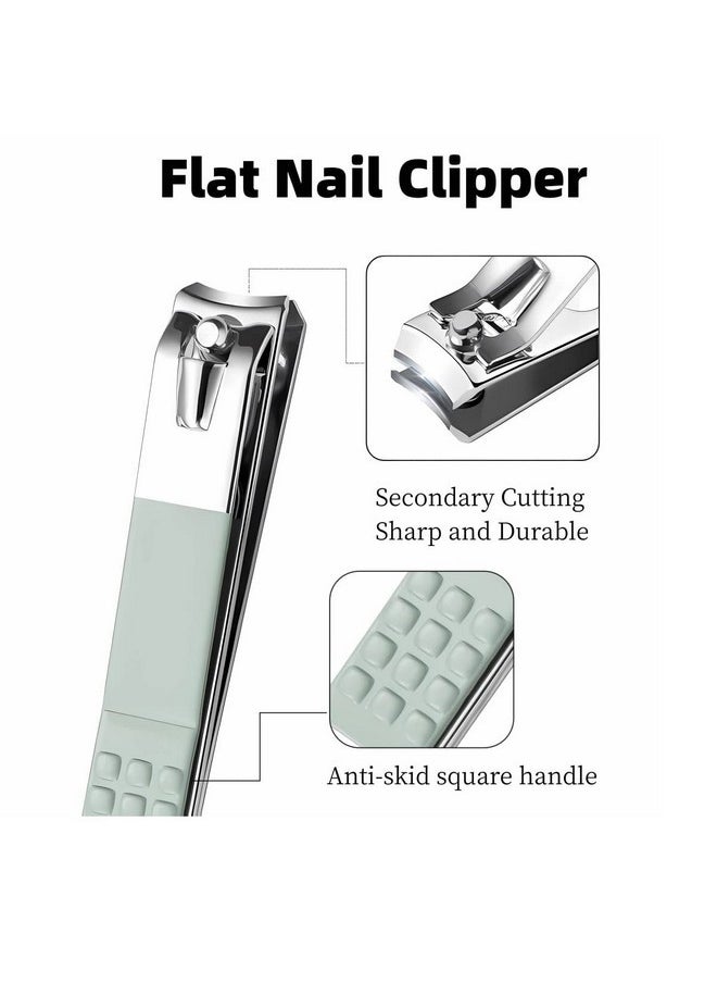 HANTEKAS - 7 Pcs Manicure Set Stainless Steel Nail Clippers Nail Care Tools, Beauty Tools Set With Professional Eyebrow Scissors Tweezers, Portable Travel Grooming Kit With Zipper Leather Case For Men And Women - Image 1
