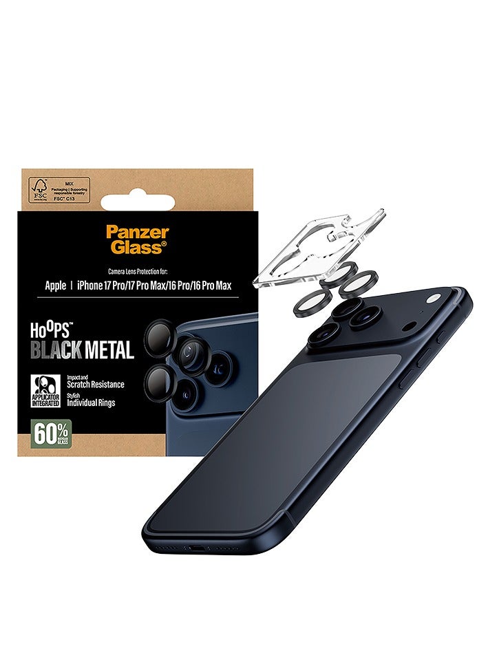 بانزرجلاس حماية كاميرا بانزر جلاس Hoops منفصلة إطار أسود ايفون 17 برو و ايفون 17 برو ماكس - Image 2