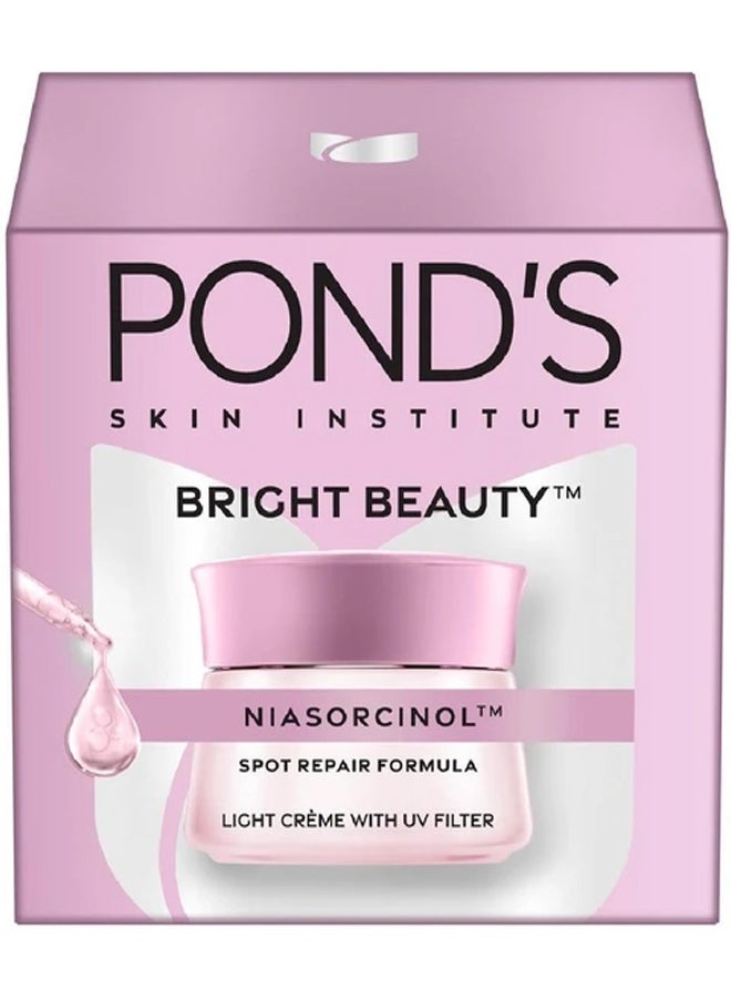 POND's Bright Beauty Light Cream with UV Filter, Niasorcinol, Fades Dark Spots, Brightens Skin‏ - Image 1