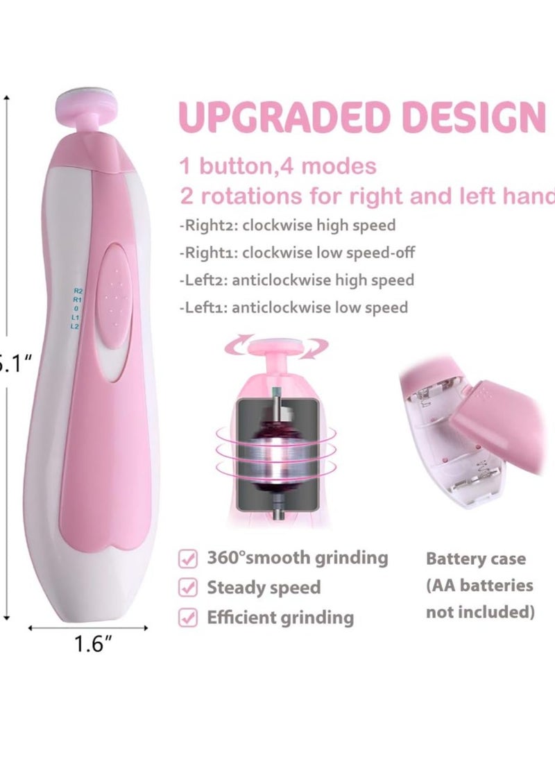 20 in 1 Electric Nail File Safe for Newborn Baby Kids Adult Nail Care Manicure Pedicure Nail Polisher LED Light Grinding Heads - Image 1