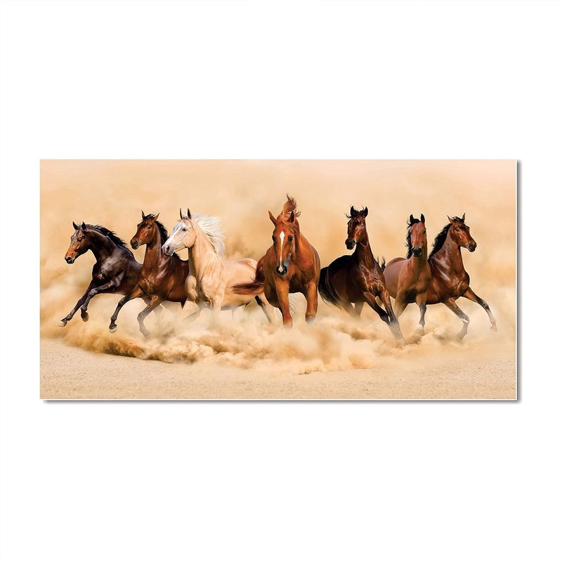 AH Decals 7 Horses Running Inspirational Canvas Painting - Image 1
