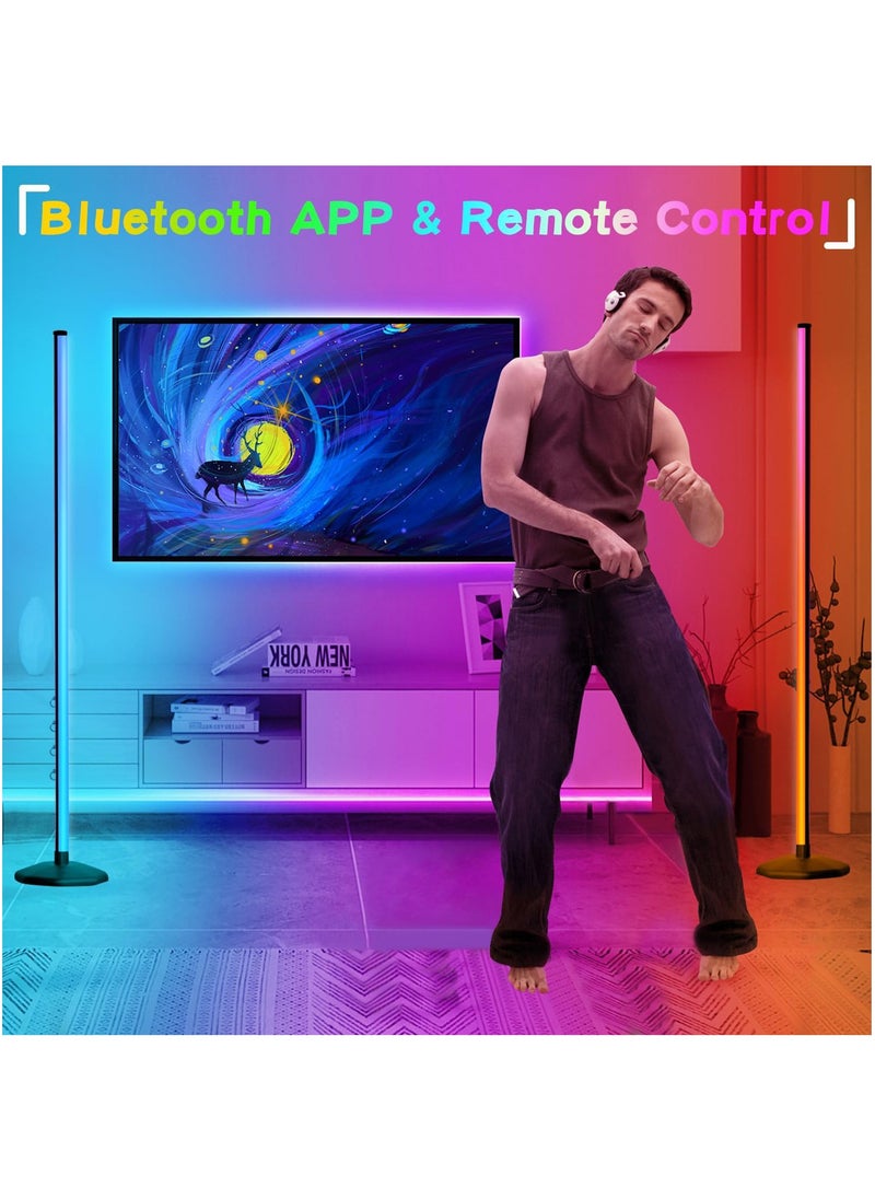 Arabest - Corner Floor Lamp, Smart RGB LED Corner Lamp with Spotlight,16 Million Colors Changing LED Floor Lamp with App and Remote Control,Music Sync & Timer Mood Lighting for Living Room Multicolor 53 inch - Image 1