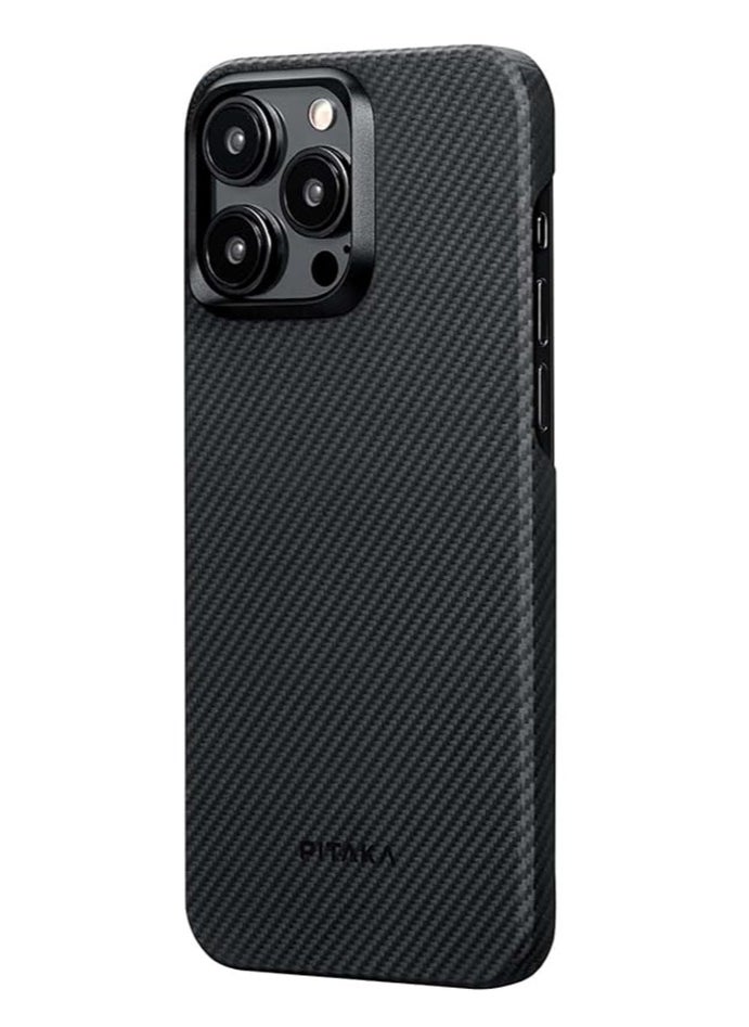 PITAKA iPhone15 Pro Max Case MagEZ 4 - Black/Grey Twill  - Image 2