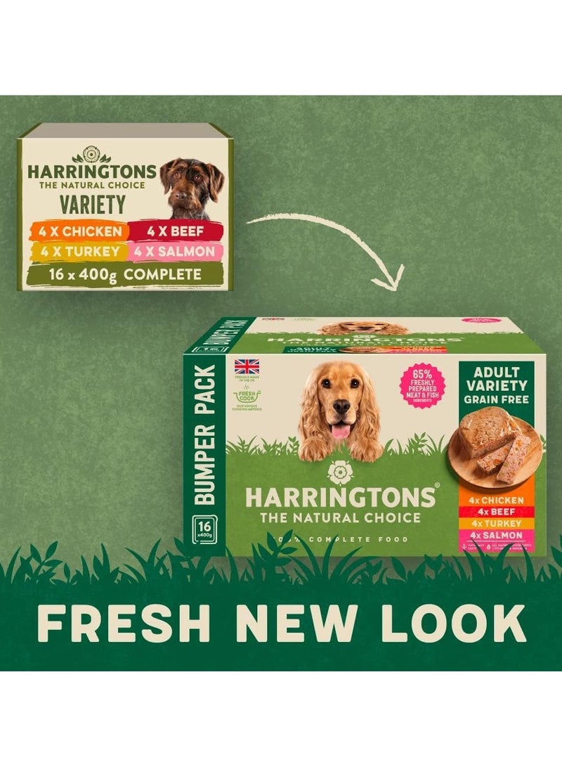 HARRINGTONS Complete Wet Tray Grain Free Hypoallergenic Adult Dog Food Classics Variety Pack 16x400g - Chicken, Lamb, Beef & Duck - Made with All Natural Ingredients - Image 3