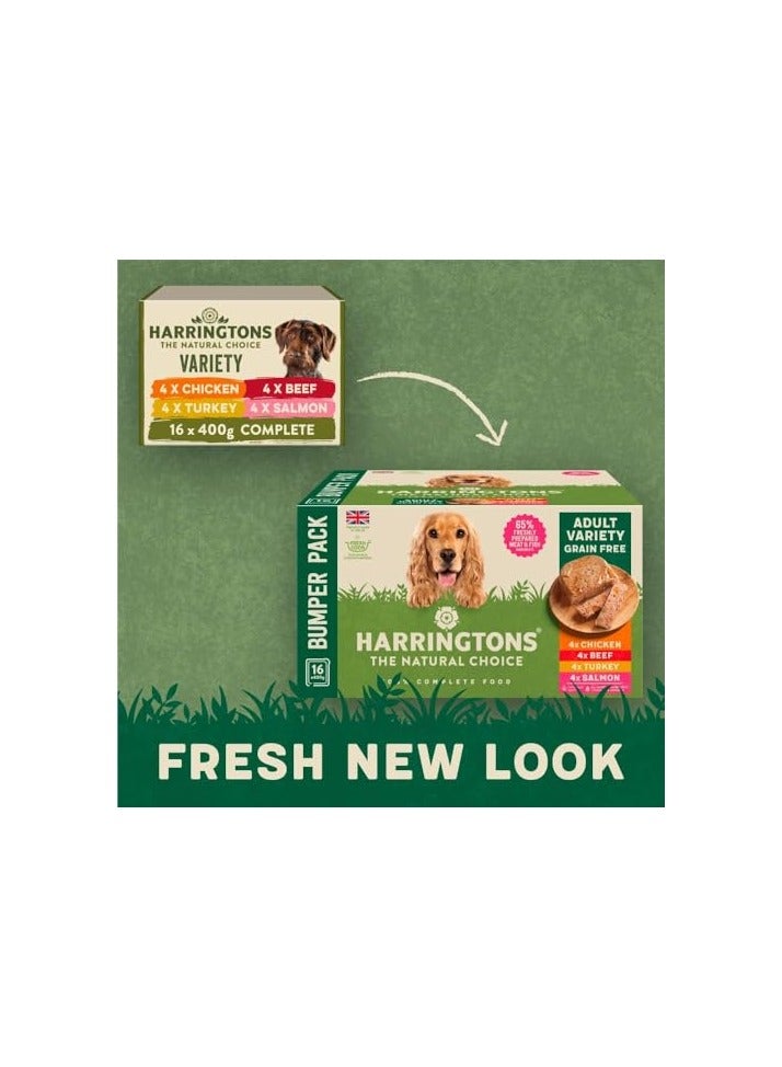 HARRINGTONS Complete Wet Tray Grain Free Hypoallergenic Adult Dog Food Classics Variety Pack 16x400g - Chicken, Lamb, Beef & Duck - Made with All Natural Ingredients - Image 4