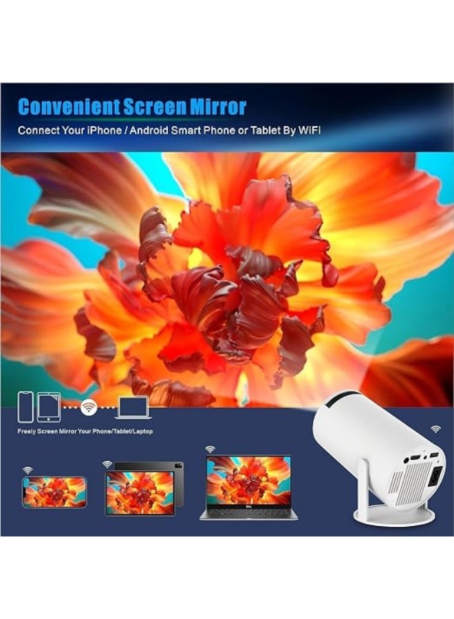 Mini Smart Android Projector | Home Theater Projector | WiFi 6 Bluetooth 5.0 | Android OS | Auto Keystone Correction | 180° Rotation Portable Projector - Image 2