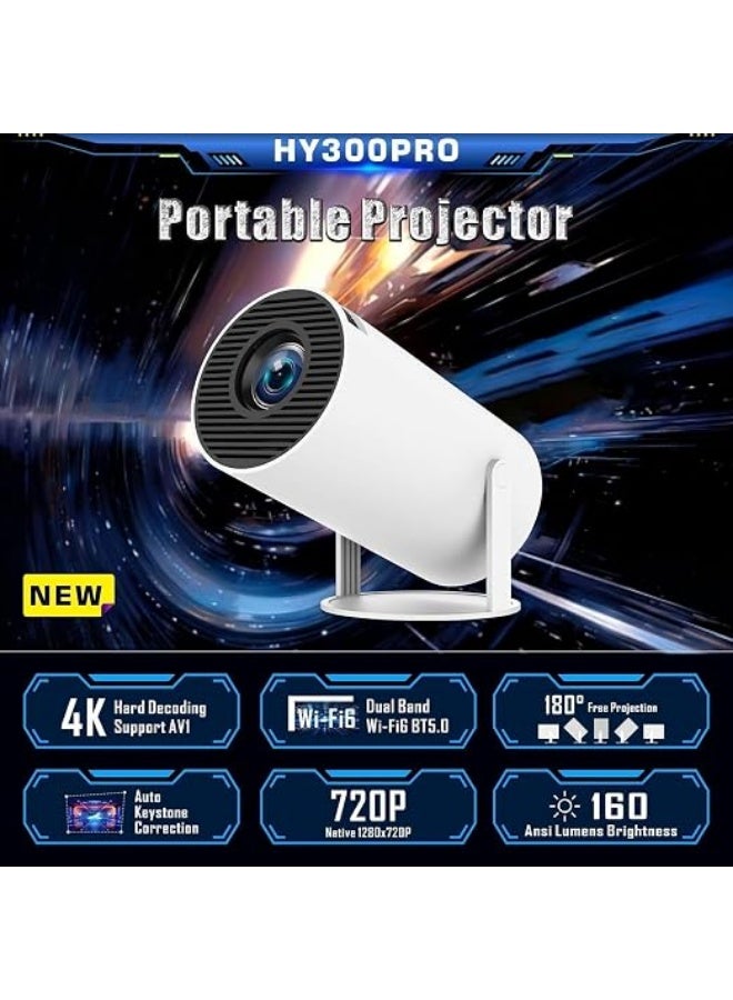 Mini Smart Android Projector | Home Theater Projector | WiFi 6 Bluetooth 5.0 | Android OS | Auto Keystone Correction | 180° Rotation Portable Projector - Image 5