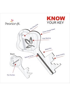 Pearson.fit Pearsonfit 1 Lock with 25 Keys Lock and Keys Door Lock for Home Round 65mm Padlock Double Locking 8 Levers Heavy Duty Hardened Steel Padlock for Rental Apartment Model PSDM65L1K25  - Image 3