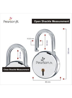 Pearson.fit Pearsonfit 1 Lock with 25 Keys Lock and Keys Door Lock for Home Round 65mm Padlock Double Locking 8 Levers Heavy Duty Hardened Steel Padlock for Rental Apartment Model PSDM65L1K25  - Image 2