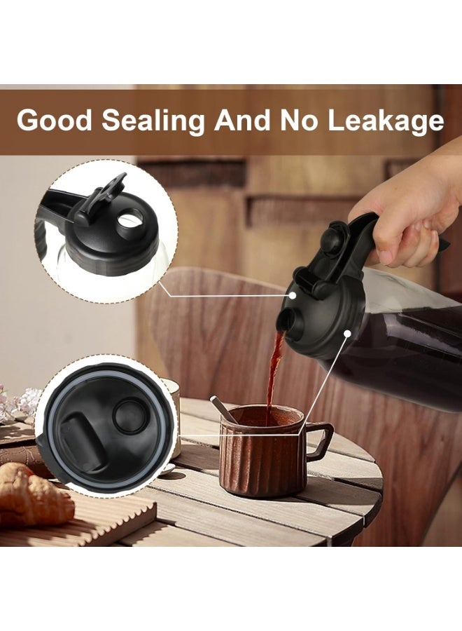 FASHION HOME 2 Sets Cold Brew Coffee Maker 32 oz Mason Jar Pitcher with Stainless Steel Filter Pour Spout Handle Lid Heavy Duty Glass Airtight & Leak-Proof Pitcher for iced coffee Tea Lemonade - Image 4