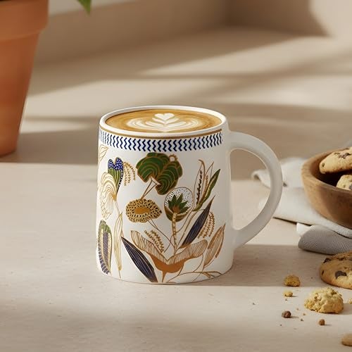 CRAF10 Botanic Gold Coffee Tea Mugs Sets of 1, Ideal for Gifting, 300 ml - Image 2