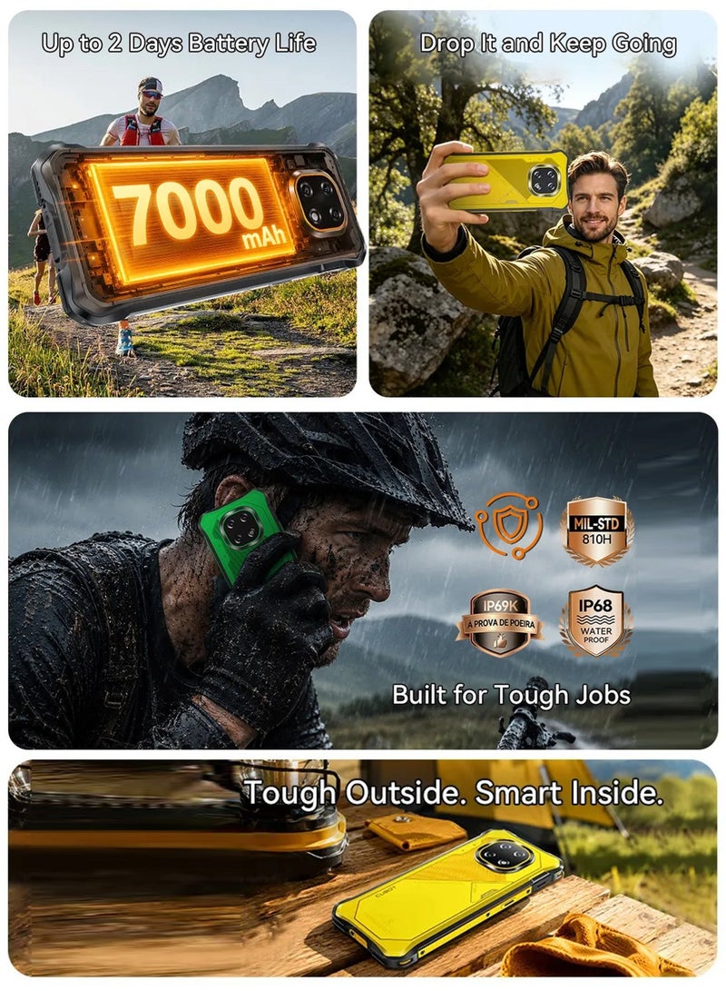 Cubot KingKong ES 5 Rugged Smartphone |6.88" 120Hz Full HD Display Smart Phone |12GB RAM (6+6GB) + 128GB ROM Octa Core |64+16MP Camera 7000mAh Battery Dual SIM | Android 16 Mobile NFC | FingerPrint |LED Flash Light | Waterproof- Orange - Image 3