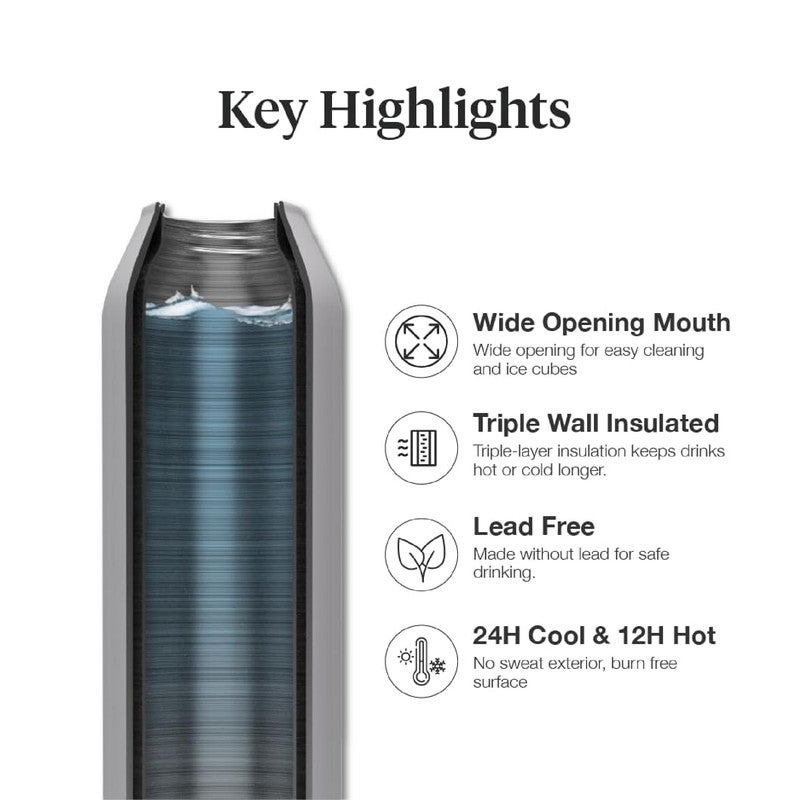 Citron Insulated Stainless Steel Water Bottle 350ml | Triple-Wall Vacuum Flask with Straw, Cleaning Brush & Silicone Bumper | Leak-Proof Thermal Bottle for Teens, Adults, Gym, Office & Travel - Image 5