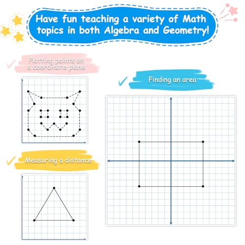 WEIZHEN Magnetic XY Coordinate Dry Erase Grid, 30"x30" – Reusable Write & Wipe Graphing Board for Math Practice, Classroom, Homeschool, and Educational Use – Ideal for Graphing, Teaching, and Learning - Image 2