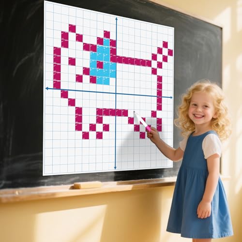 WEIZHEN Magnetic XY Coordinate Dry Erase Grid, 30"x30" – Reusable Write & Wipe Graphing Board for Math Practice, Classroom, Homeschool, and Educational Use – Ideal for Graphing, Teaching, and Learning - Image 5