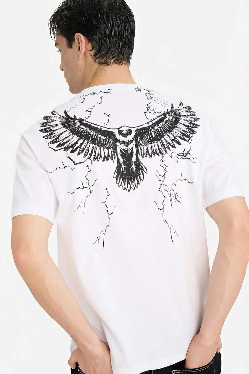 Defacto  Boxy Fit Crew Neck Short Sleeve T-Shirt for Men | Best Price UAE