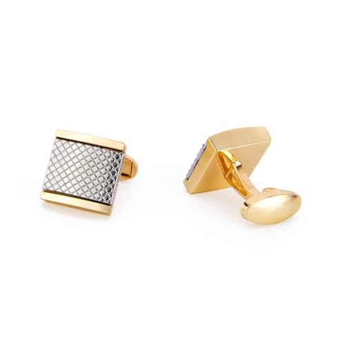 UJOY Vintage Cufflinks Antique Fashion Accessories for Men for Valentine Day Gift Anniversary Wedding in Gift Box Silver Gold - Image 1