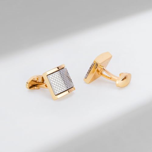 UJOY Vintage Cufflinks Antique Fashion Accessories for Men for Valentine Day Gift Anniversary Wedding in Gift Box Silver Gold - Image 2