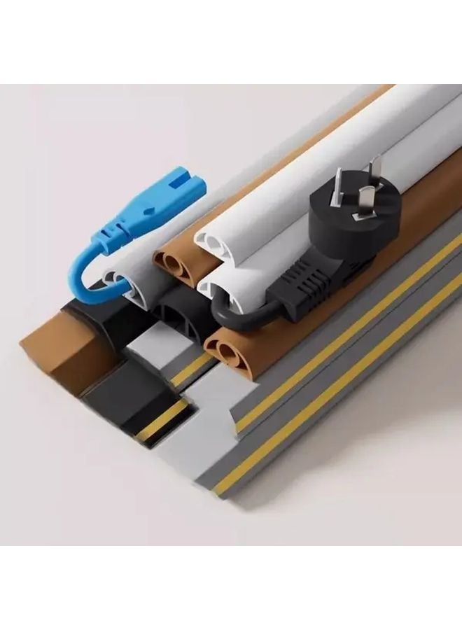 غطاء كابل مرن ذاتي اللصق أسود 3 28 قدم مضاد للانزلاق PVC غطاء سلك الأرضية - Image 2