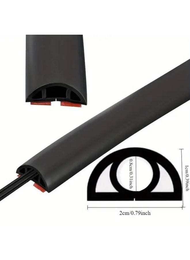 غطاء كابل مرن ذاتي اللصق أسود 3 28 قدم مضاد للانزلاق PVC غطاء سلك الأرضية - Image 5