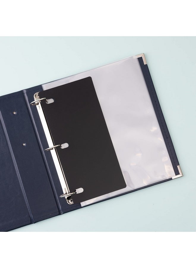 We R Memory Keepers We R Memory Keepers 8.5x11 Navy Photo Album, Protect Memories and Photos, Soft, Acid-free Faux Leather, Classy Decorative Spine Label, Snag-free Rings, Includes 5 Page Protectors  - Image 5