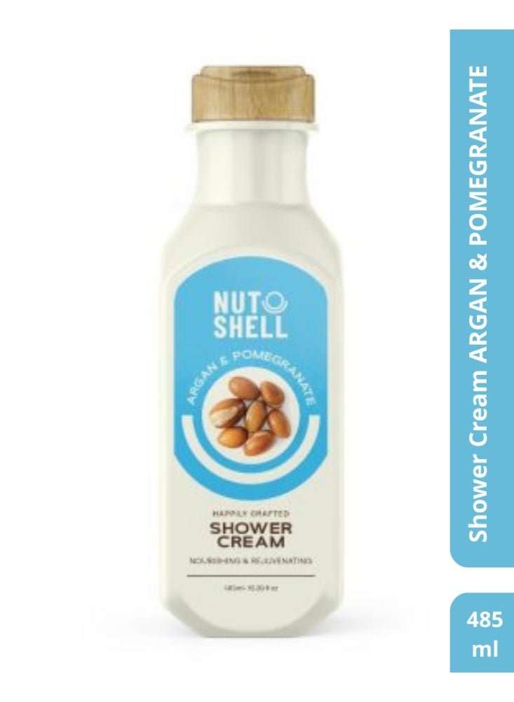 NUTSHELL Argan & Pomegranate Shower Cream - 485 ml - Image 1