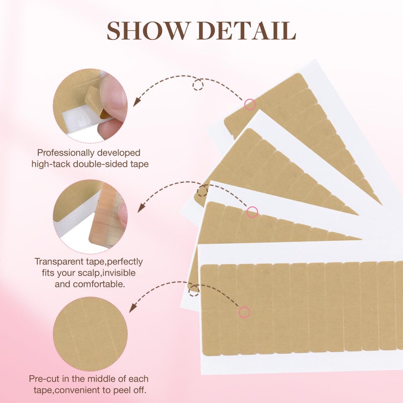 Goo-Goo GOO GOO Hair Extension Tape Double Sided Adhesive Replacement Tape, Professional Strong Tapes for Tape in Hair Extensions 72pcs, 1.6 * 0.3inch per Piece - Image 3