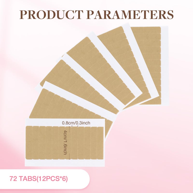 Goo-Goo GOO GOO Hair Extension Tape Double Sided Adhesive Replacement Tape, Professional Strong Tapes for Tape in Hair Extensions 72pcs, 1.6 * 0.3inch per Piece - Image 2