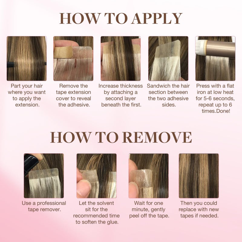 Goo-Goo GOO GOO Hair Extension Tape Double Sided Adhesive Replacement Tape, Professional Strong Tapes for Tape in Hair Extensions 72pcs, 1.6 * 0.3inch per Piece - Image 5
