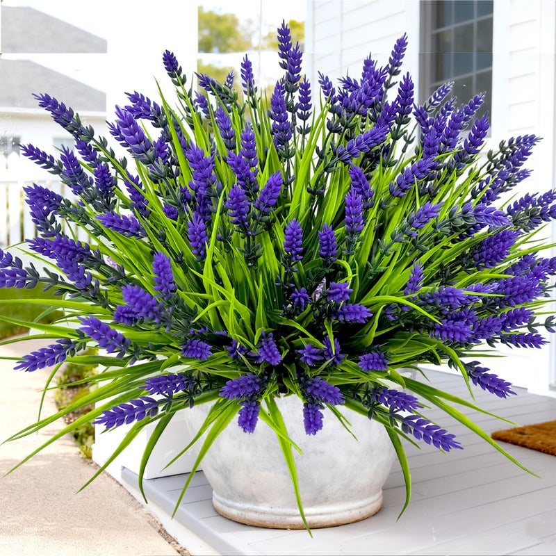 TSTWETO Artificial Plants Outdoor, 22 Bundles Fake Flowers UV Resistant Outdoor Artificial Lavender Flowers, Plastic Faux Plants for Porch Garden Planter Yard Window Box - Image 4