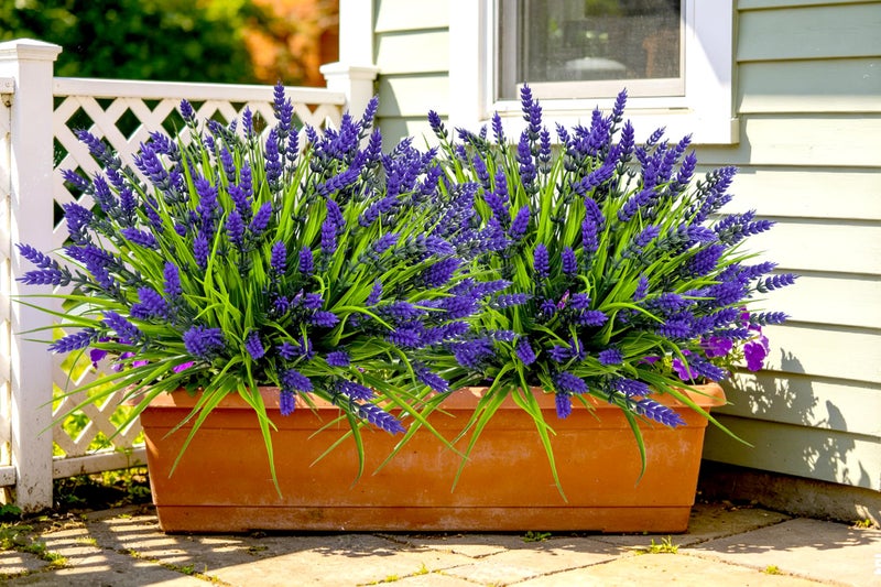 TSTWETO Artificial Plants Outdoor, 22 Bundles Fake Flowers UV Resistant Outdoor Artificial Lavender Flowers, Plastic Faux Plants for Porch Garden Planter Yard Window Box - Image 3