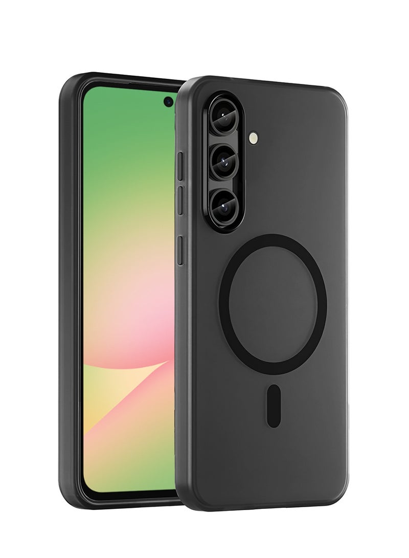 Wtech Samsung Galaxy A56 5G 2025 / Samsung Galaxy A36 5G 2025 Syndee Series Hybrid Translucent Magsafe with Magnetic Charging Raised Camera Lips Elegant Look Case Cover - Black - Image 1