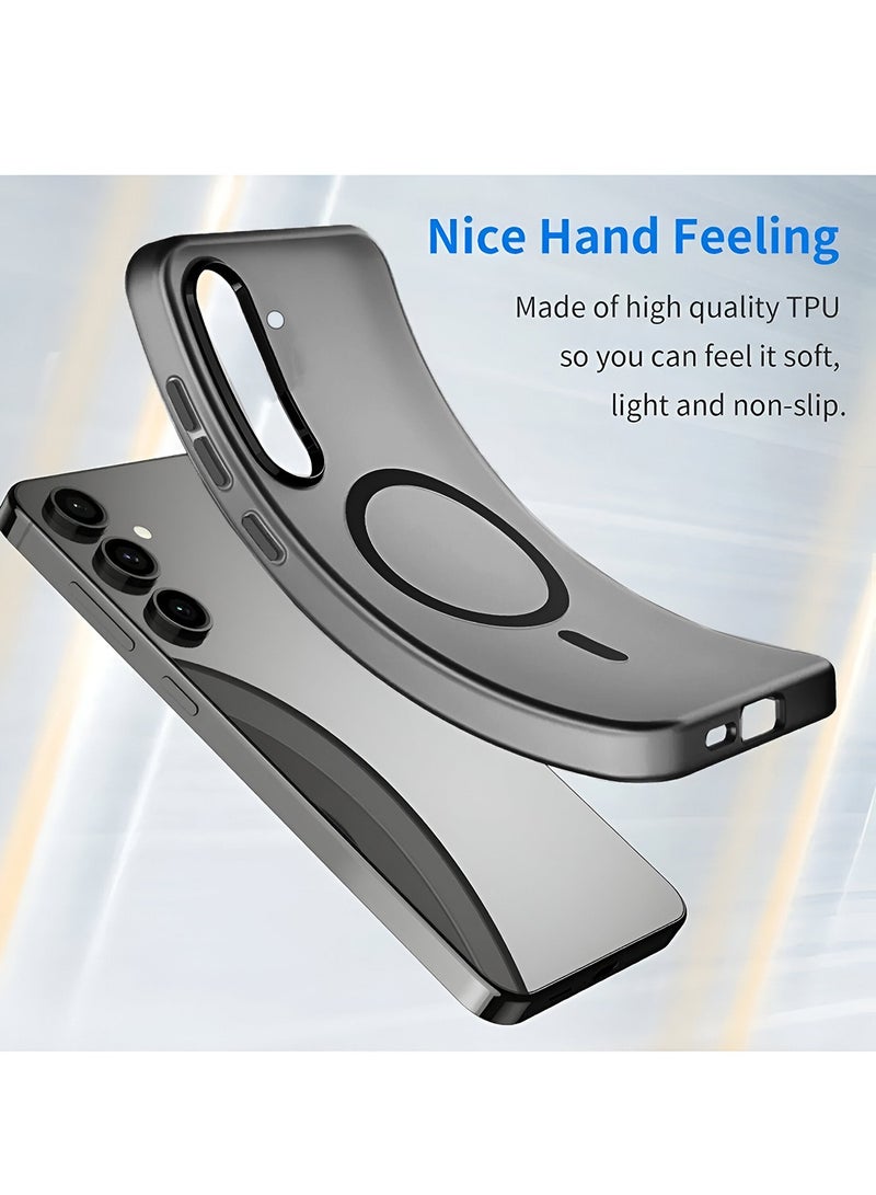 Wtech Samsung Galaxy A56 5G 2025 / Samsung Galaxy A36 5G 2025 Syndee Series Hybrid Translucent Magsafe with Magnetic Charging Raised Camera Lips Elegant Look Case Cover - Black - Image 3