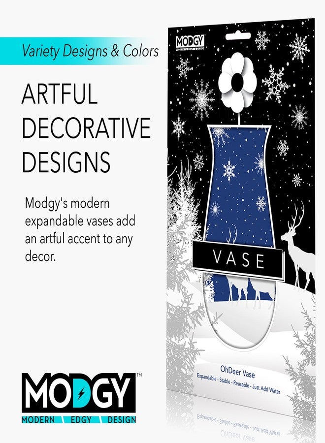 MODGY Expandable Flower Vase, Plastic Decorative Modern Foldable Printed Vases for Centerpieces for Wedding, Dining Table, Home Decor, Living Room, Bathroom, OhDeer - Image 5