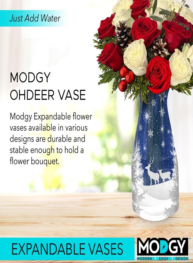 MODGY Expandable Flower Vase, Plastic Decorative Modern Foldable Printed Vases for Centerpieces for Wedding, Dining Table, Home Decor, Living Room, Bathroom, OhDeer - Image 2